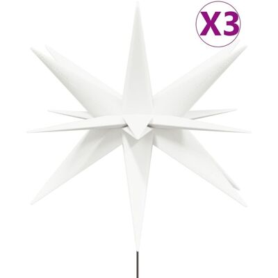 vidaXL Ozdoby świetlne LED z prętami, składane, 3 szt., białe, 35 cm vidaXL Ozdoby świetlne LED z prętami, składane, 3 szt., białe, 35 cm