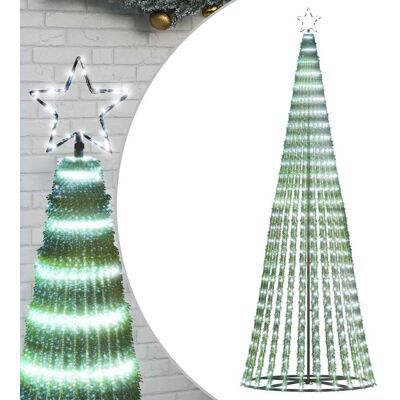 vidaXL Stożkowa choinka z lampek, 475 zimnych białych LED, 247 cm vidaXL Stożkowa choinka z lampek, 475 zimnych białych LED, 247 cm