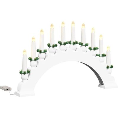 vidaXL Świąteczny Łuk Świec z 10 Świecami LED Biały 47 x 5 x 29 cm vidaXL Świąteczny Łuk Świec z 10 Świecami LED Biały 47 x 5 x 29 cm