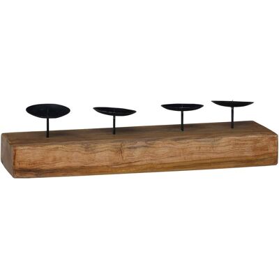 vidaXL Świecznik Naturalny 50 x 15 x 10 cm Lite drewno tekowe vidaXL Świecznik Naturalny 50 x 15 x 10 cm Lite drewno tekowe