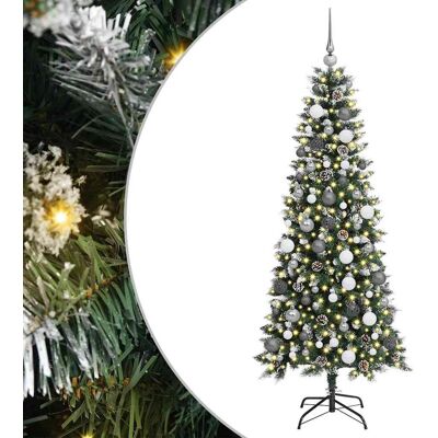 vidaXL Sztuczna choinka with Decorative String Lights Zielony PVC vidaXL Sztuczna choinka with Decorative String Lights Zielony PVC