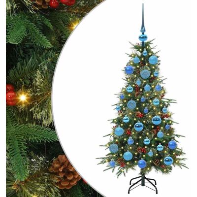 vidaXL Sztuczna choinka z zawiasami z podstawą Zielony 120 cm PE i PVC vidaXL Sztuczna choinka z zawiasami z podstawą Zielony 120 cm PE i PVC
