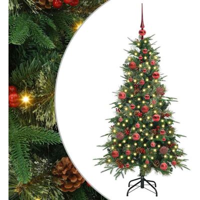 vidaXL Sztuczna choinka z zawiasami z podstawą Zielony 150 cm PE i PVC vidaXL Sztuczna choinka z zawiasami z podstawą Zielony 150 cm PE i PVC