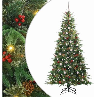 vidaXL Sztuczna choinka z zawiasami z podstawą Zielony 240 cm PE i PVC vidaXL Sztuczna choinka z zawiasami z podstawą Zielony 240 cm PE i PVC
