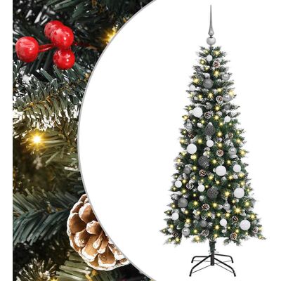 vidaXL Sztuczna choinka Ze LED Lights Zielony 150 cm PVC vidaXL Sztuczna choinka Ze LED Lights Zielony 150 cm PVC