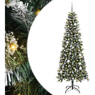 vidaXL Sztuczna choinka Ze LED Lights Zielony 210 cm PVC vidaXL Sztuczna choinka Ze LED Lights Zielony 210 cm PVC