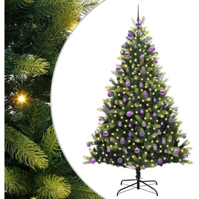 vidaXL Sztuczna Rozkładana Choinka na Święta 300 LED Zielony 210 cm vidaXL Sztuczna Rozkładana Choinka na Święta 300 LED Zielony 210 cm