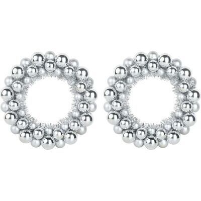 vidaXL Wieniec Bożonarodzeniowy z Bombkami 2 pcs Srebrny vidaXL Wieniec Bożonarodzeniowy z Bombkami 2 pcs Srebrny