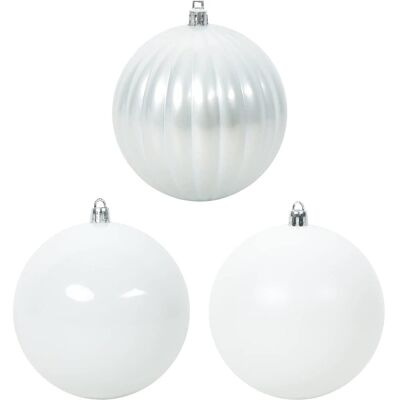 vidaXL Zestaw Bombek Choinkowych 3 pcs Biały vidaXL Zestaw Bombek Choinkowych 3 pcs Biały