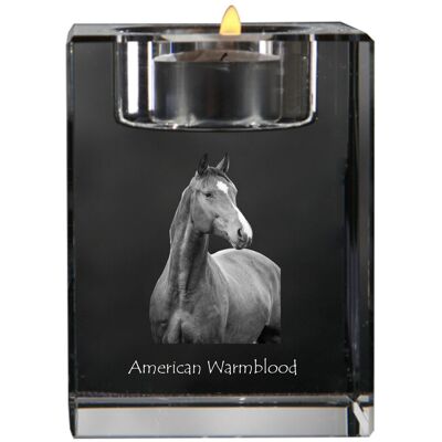 Warmblood amerykański - świecznik ze zdjęciem kota, kryształowa podstawka na tealight, personalizowany prezent marki Art-Dog Warmblood amerykański - świecznik ze zdjęciem kota, kryształowa podstawka na tealight, personalizowany prezent marki Art-Dog