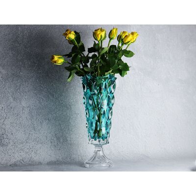 Wazon 40,5 cm na nodze Bohemia - SAMBA AQUAMARINE 4SB.SAMA.619334 Wazon 40,5 cm na nodze Bohemia - SAMBA AQUAMARINE 4SB.SAMA.619334