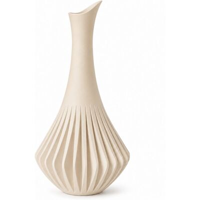 numioo Wazon beżowy z pionową strukturą elegancka dekoracja domu numioo Wazon beżowy z pionową strukturą elegancka dekoracja domu