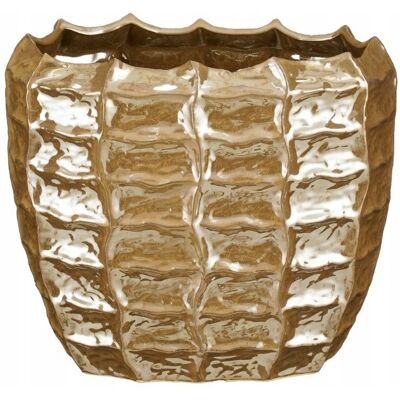 Edelman Wazon brązowy 28x18x25 cm elegancja w naturalnym połysku Edelman Wazon brązowy 28x18x25 cm elegancja w naturalnym połysku