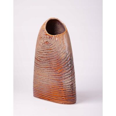 Handel n Handel WAZON BRĄZOWY ceramiczny dekoracja szkliwiony owalny na kwiaty uniwersalny Handel n Handel WAZON BRĄZOWY ceramiczny dekoracja szkliwiony owalny na kwiaty uniwersalny