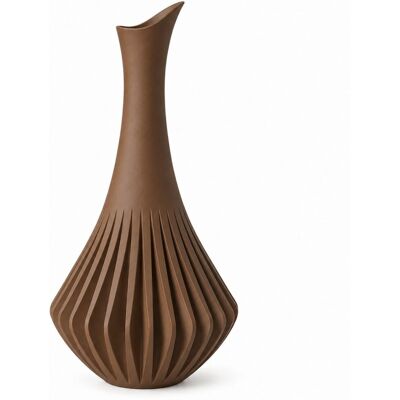numioo Wazon brązowy z pionową strukturą elegancka dekoracja domu numioo Wazon brązowy z pionową strukturą elegancka dekoracja domu