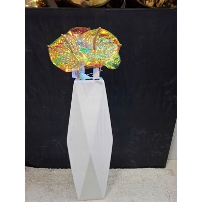 Vipolimex Wazon Ceramiczny 46 cm Biały Geometryczny Nowoczesny Vipolimex Wazon Ceramiczny 46 cm Biały Geometryczny Nowoczesny