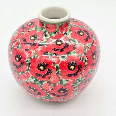 Ceramika Artystyczna Bolesławiec Wazon ceramiczny Bolesławiec - ręcznie malowany, motyw maków - unikat 12 cm Ceramika Artystyczna Bolesławiec Wazon ceramiczny Bolesławiec - ręcznie malowany, motyw maków - unikat 12 cm