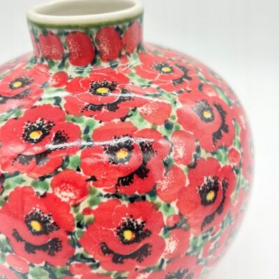 Ceramika Artystyczna Bolesławiec Wazon ceramiczny Bolesławiec - ręcznie malowany, motyw maków - unikat Ceramika Artystyczna Bolesławiec Wazon ceramiczny Bolesławiec - ręcznie malowany, motyw maków - unikat