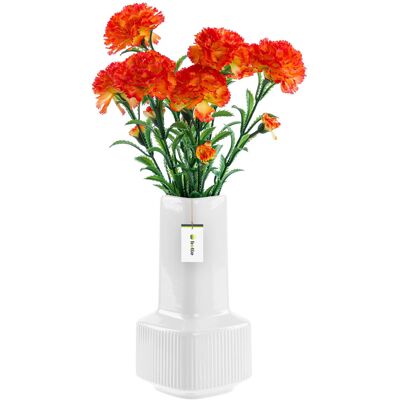Botle Wazon ceramiczny dekoracyjny H20cm Biały Połysk nowoczesny flakon na kwiaty Botle Wazon ceramiczny dekoracyjny H20cm Biały Połysk nowoczesny flakon na kwiaty