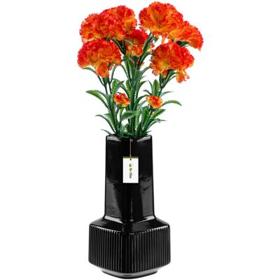 Botle Wazon ceramiczny dekoracyjny H20cm Czarny Połysk nowoczesny flakon na kwiaty Botle Wazon ceramiczny dekoracyjny H20cm Czarny Połysk nowoczesny flakon na kwiaty