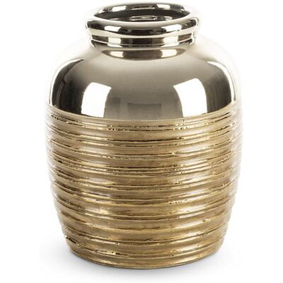 Eurofirany Wazon Ceramiczny Dori 20X20X25 Złoty Eurofirany Wazon Ceramiczny Dori 20X20X25 Złoty