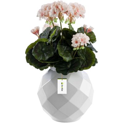 Botle Wazon ceramiczny geometryczny 3D Biały Ø11 H 22 cm intensywny kolor Botle Wazon ceramiczny geometryczny 3D Biały Ø11 H 22 cm intensywny kolor
