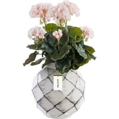 Botle Wazon ceramiczny geometryczny 3D Biały Czarny Ø11 H 22 cm intensywny kolor Botle Wazon ceramiczny geometryczny 3D Biały Czarny Ø11 H 22 cm intensywny kolor