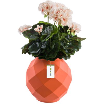 Botle Wazon ceramiczny geometryczny 3D Pomarańczowy Ø11 H 22 cm intensywny kolor Botle Wazon ceramiczny geometryczny 3D Pomarańczowy Ø11 H 22 cm intensywny kolor