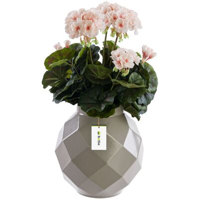 Botle Wazon ceramiczny geometryczny 3D Szary Ø11 H 22 cm intensywny kolor Botle Wazon ceramiczny geometryczny 3D Szary Ø11 H 22 cm intensywny kolor