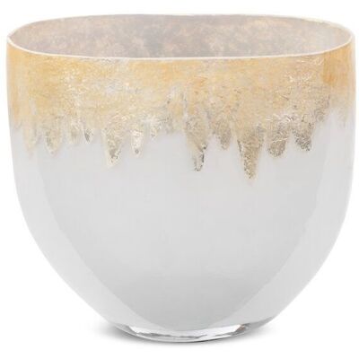 Eurofirany Wazon Ceramiczny Iris 21X11X19 Srebrny + Złoty Eurofirany Wazon Ceramiczny Iris 21X11X19 Srebrny + Złoty