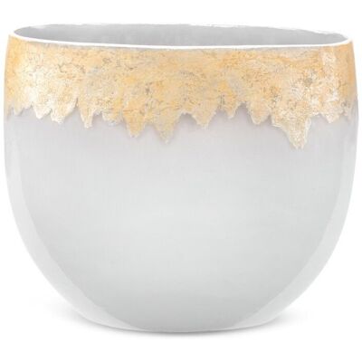 Eurofirany Wazon Ceramiczny Iris 28X11X25 Srebrny + Złoty Eurofirany Wazon Ceramiczny Iris 28X11X25 Srebrny + Złoty