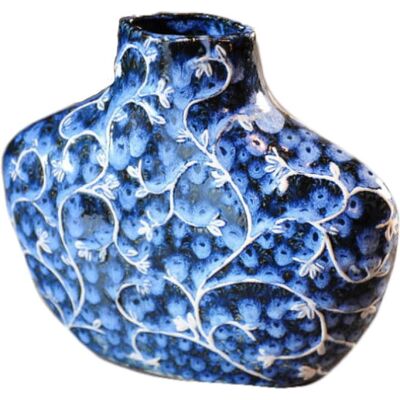 Inny producent Wazon Ceramiczny Niebieski z Białymi Gałęziami - S Inny producent Wazon Ceramiczny Niebieski z Białymi Gałęziami - S