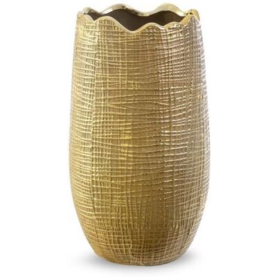 Eurofirany Wazon Ceramiczny Selma 18X18X32 Brązowy + Złoty Eurofirany Wazon Ceramiczny Selma 18X18X32 Brązowy + Złoty