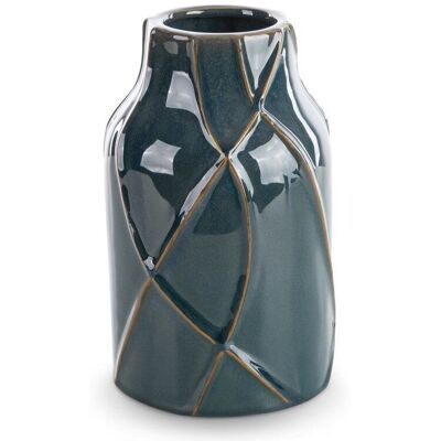Eurofirany Wazon Ceramiczny Teo 14X14X22 Turkusowy Eurofirany Wazon Ceramiczny Teo 14X14X22 Turkusowy