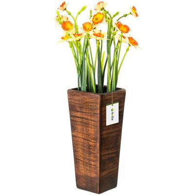 Botle Wazon Ceramiczny Trapez Brązowy Botle Wazon Ceramiczny Trapez Brązowy