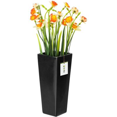 Botle Wazon Ceramiczny Trapez Czarny Botle Wazon Ceramiczny Trapez Czarny