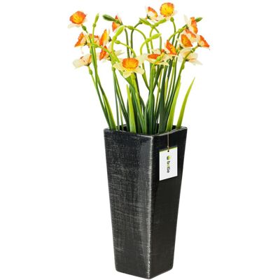 Botle Wazon Ceramiczny Trapez Czarny Srebrny Botle Wazon Ceramiczny Trapez Czarny Srebrny