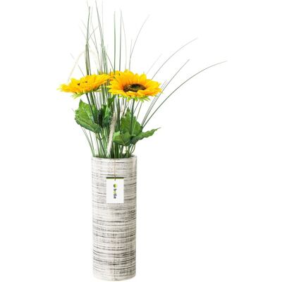 Botle Wazon Ceramiczny Tuba Biały czarny Botle Wazon Ceramiczny Tuba Biały czarny
