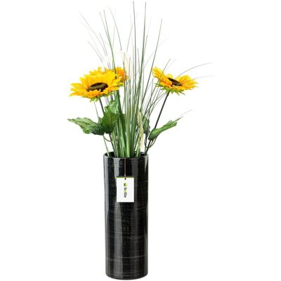 Botle Wazon Ceramiczny Tuba Czarny srebrny Botle Wazon Ceramiczny Tuba Czarny srebrny