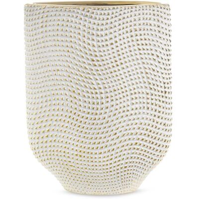 Eurofirany Wazon Ceramiczny Verda 21X8X27 Biały + Złoty Eurofirany Wazon Ceramiczny Verda 21X8X27 Biały + Złoty