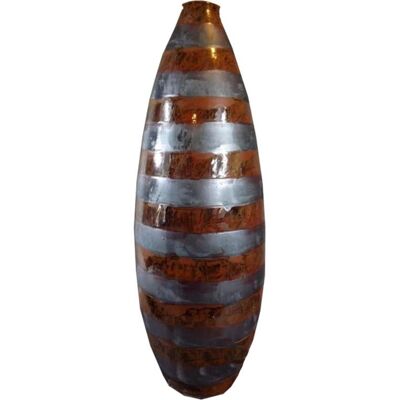 Inny producent Wazon ceramiczny w brązowe pasy, z kolekcji kamien Inny producent Wazon ceramiczny w brązowe pasy, z kolekcji kamien