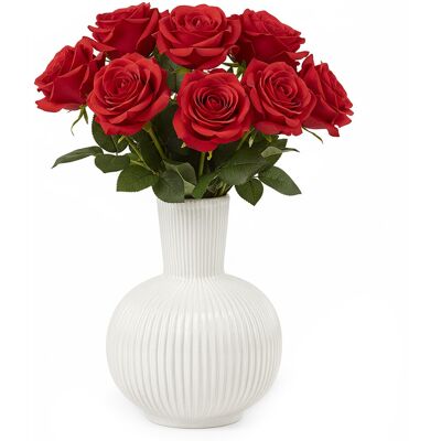 EDANTI Wazon Ceramiczny Zdobiony Dekoracyjny Waza Ozdobna Na Kwiaty 21 Cm EDANTI Wazon Ceramiczny Zdobiony Dekoracyjny Waza Ozdobna Na Kwiaty 21 Cm