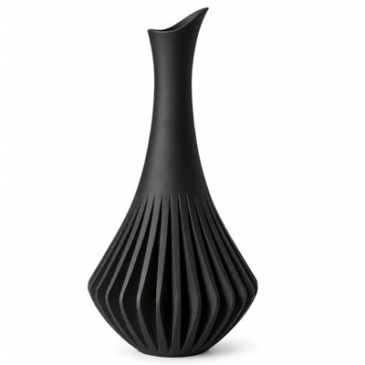 numioo Wazon czarny z pionową strukturą elegancka dekoracja domu numioo Wazon czarny z pionową strukturą elegancka dekoracja domu