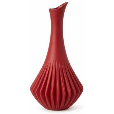 numioo Wazon czerwony z pionową strukturą elegancka dekoracja domu numioo Wazon czerwony z pionową strukturą elegancka dekoracja domu