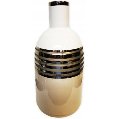 ABC Wazon dekoracyjny ceramiczny beżowo-biały 26 cm ABC Wazon dekoracyjny ceramiczny beżowo-biały 26 cm