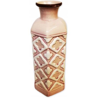 ABC Wazon dekoracyjny ceramiczny butelka różowa 26 cm ABC Wazon dekoracyjny ceramiczny butelka różowa 26 cm