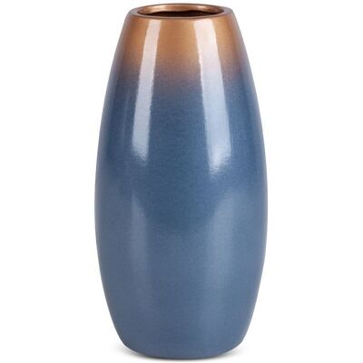 Eurofirany Wazon Dekoracyjny Ceramiczny Nessa 13X13X26 Niebieski + Złoty Eurofirany Wazon Dekoracyjny Ceramiczny Nessa 13X13X26 Niebieski + Złoty