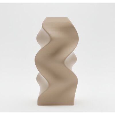 inna (Inny) Wazon dekoracyjny falisty beżowy do kwiatów spiralna forma elegancki inna (Inny) Wazon dekoracyjny falisty beżowy do kwiatów spiralna forma elegancki