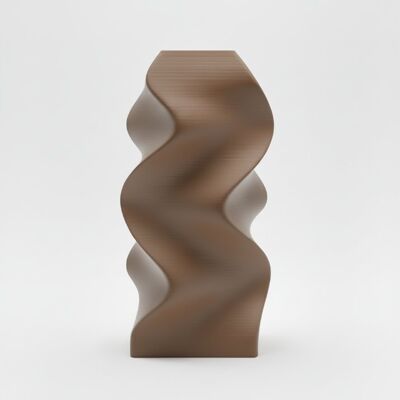 inna (Inny) Wazon dekoracyjny falisty brązowy do kwiatów spiralna forma elegancki inna (Inny) Wazon dekoracyjny falisty brązowy do kwiatów spiralna forma elegancki