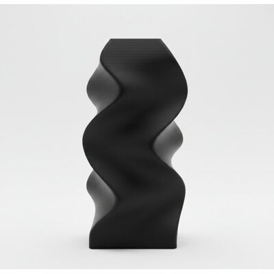 inna (Inny) Wazon dekoracyjny falisty czarny do kwiatów spiralna forma elegancki inna (Inny) Wazon dekoracyjny falisty czarny do kwiatów spiralna forma elegancki